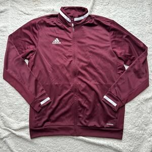 ❌SOLD❌ Adidas Maroon and White Full Zip Track Jacket Size XL